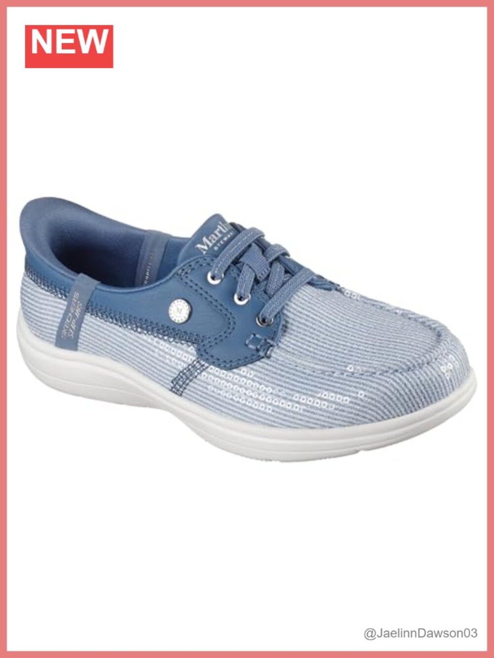 Skechers Women's Hands-Free Slip-On Sequin Boat Shoe Ultra Go Comfort